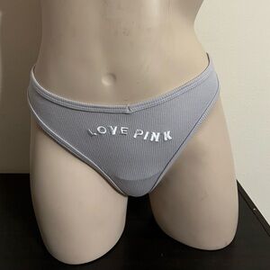 PINK Victoria's Secret Cotton High Leg Logo Thong Panty Size XL  Ribbed NWT